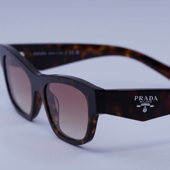 Prada PRB09S 17N50L Sunglasses Root Havana Butterfly Frame, Brown Lenses - Picture 8 of 10